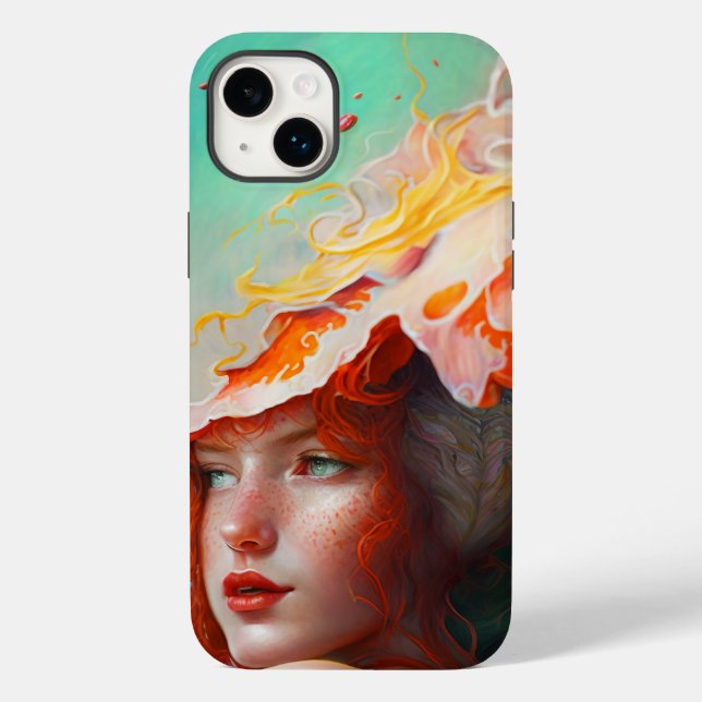 Coques Case-Mate iPhone Belle artiste Abstraite Red Haired Ginger Girl (Verso)