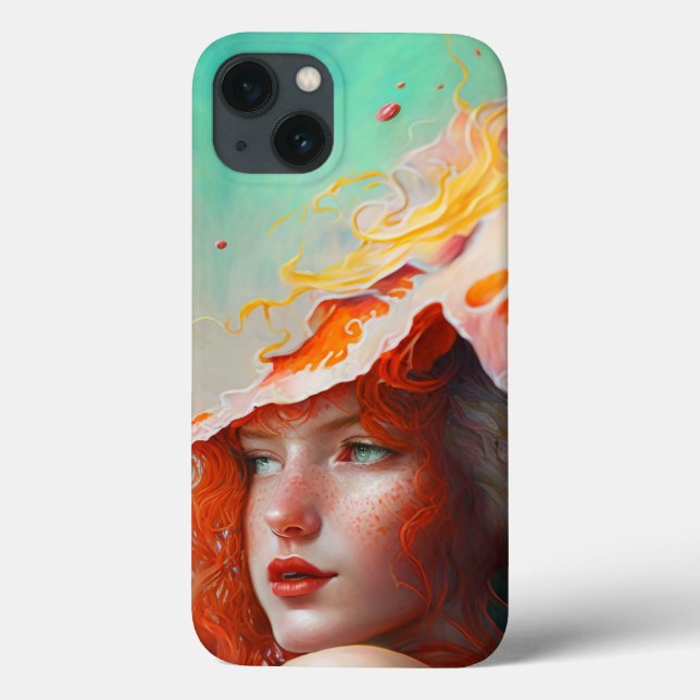Coques Case-Mate iPhone Belle artiste Abstraite Red Haired Ginger Girl (Verso)