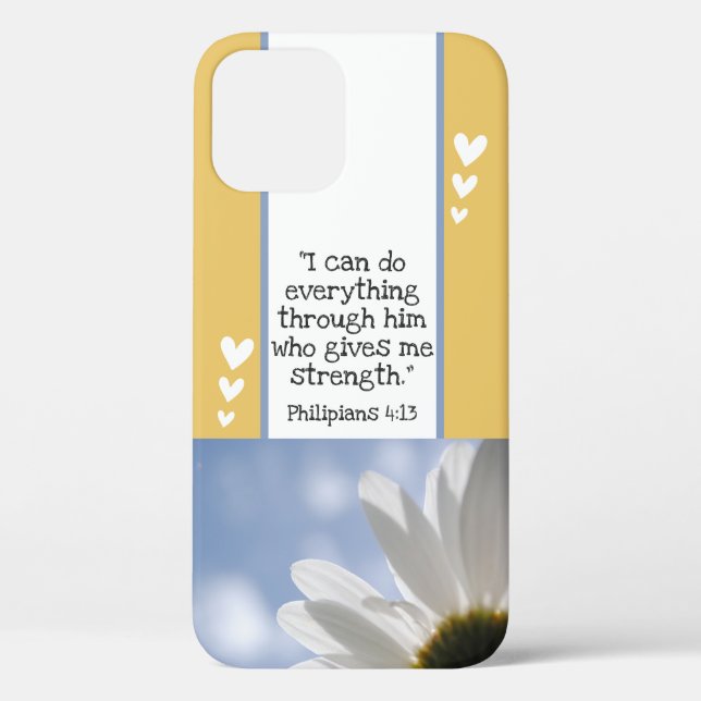 Coques Case-Mate iPhone Belle Bible Verse Daisy Modèle photo sur mesure (Verso)