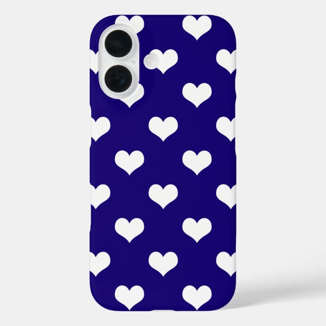 Coques Case-Mate iPhone Belle conception de cœurs blancs bleus  (Verso)