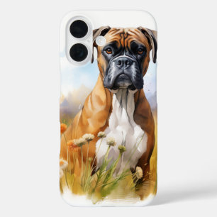 COQUE POUR iPhone 16 BELLE COULEUR D'EAU CHIEN CHIEN BROWN BOXER