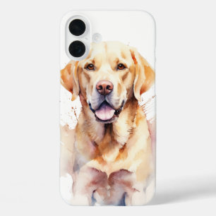 COQUE POUR iPhone 16 PLUS BELLE COULEUR D'EAU JAUNE LABRADOR RETRIEVER CHIEN