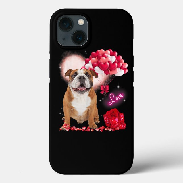 Coques Case-Mate iPhone Belle English Bulldog Balloon Coeur Valentines Jou (Verso)