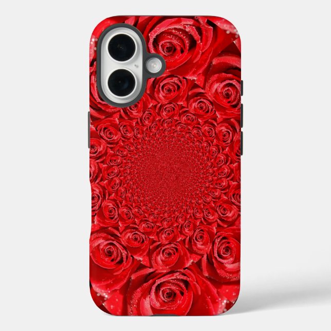 Coques Case-Mate iPhone Belle excellente rose rouge kaléidoscope (Verso)