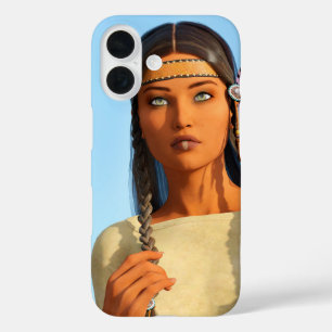 Coque Pour iPhone 16 Belle femme native américaine tenue indigène