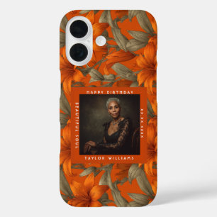 Coque Pour iPhone 16 Belle Fête d'Anniversaire avec des Lys Fleuris Per