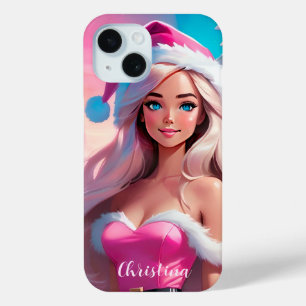 Coque Case-Mate iPhone Belle fille de Noël rose 01