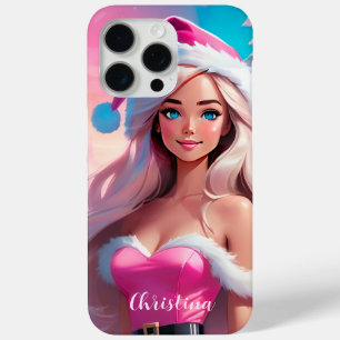 Coque Case-Mate iPhone Belle fille de Noël rose 01
