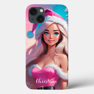 Case-Mate iPhone Case Belle fille de Noël rose 01