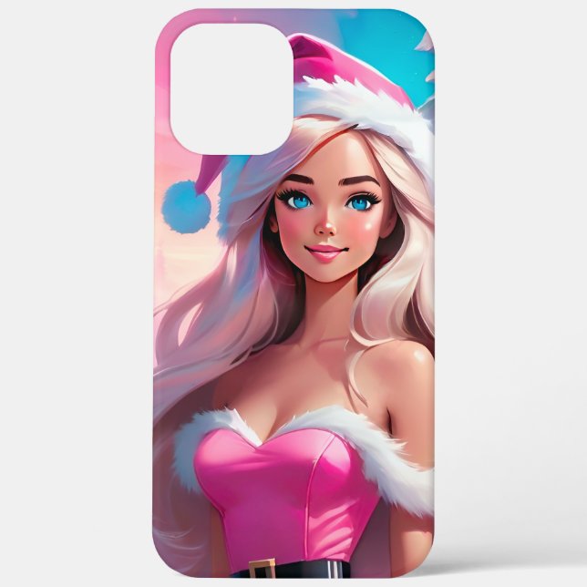 Coques Case-Mate iPhone Belle fille de Noël rose 01 (Verso)