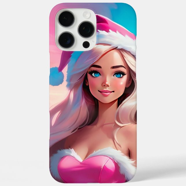 Coques Case-Mate iPhone Belle Fille de Noël Rose 01 (Verso)