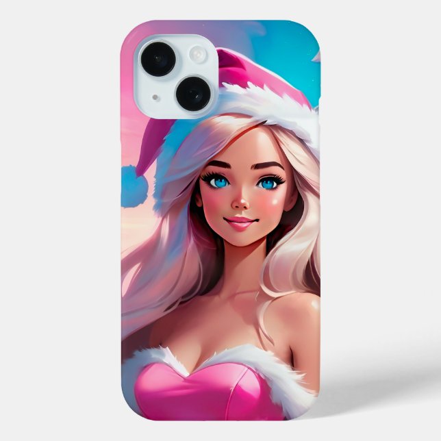 Coques Case-Mate iPhone Belle Fille de Noël Rose 01 (Verso)