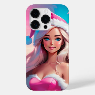 Coque Case-Mate iPhone Belle fille de Noël rose 01