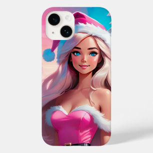 Coque Case-Mate iPhone Belle fille de Noël rose 01