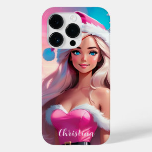 Coque Case-Mate iPhone Belle fille de Noël rose 01