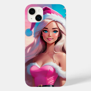 Coque Case-Mate iPhone Belle fille de Noël rose 01
