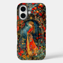 Belle fille de peinture folklorique