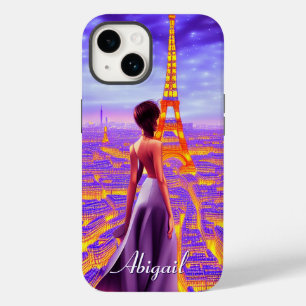 Coque Case-Mate iPhone Belle fille personnalisée Tour Eiffel Paris
