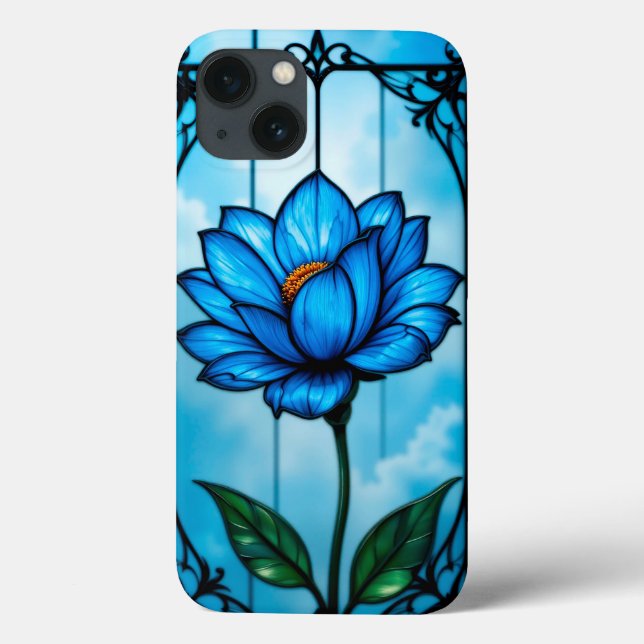Coques Case-Mate iPhone Belle fleur bleue, (Verso)