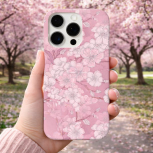 Coque iPhone 16 Pro Belle Fleur de Cerisier Design - Rose Floral
