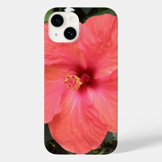 Coques Case-Mate iPhone Belle Fleur d'Hibiscus Orange (Verso)