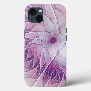 Case-Mate iPhone Case Belle Fleur rose Abstraite Initiales fractales