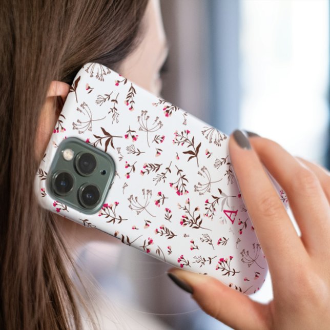 Coques Case-Mate iPhone Belle Fleur sauvage Initiale design (wildflower white stylish iphone case)