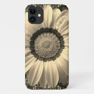 Case-Mate iPhone Case Belle fleur vintage sur Monogramme arrière - plan