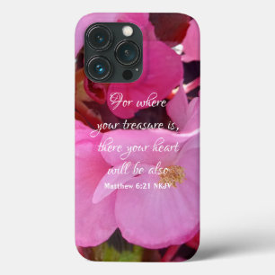Case-Mate iPhone Case Belle Fleurs roses Votre trésor Bible Verse