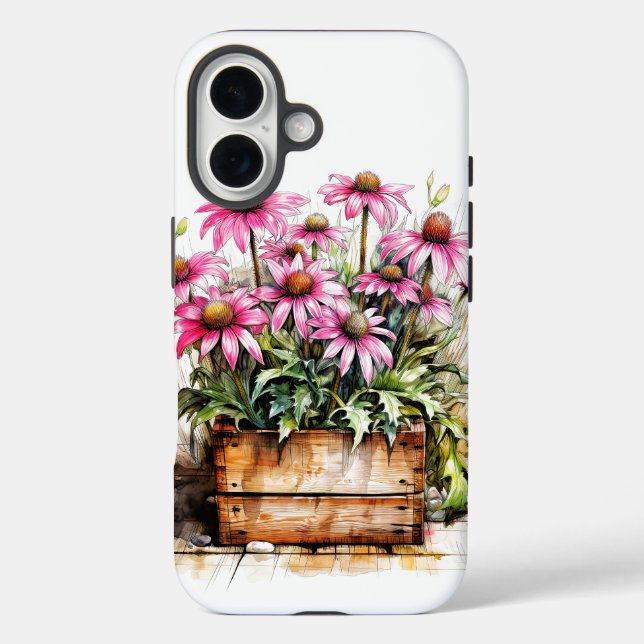Coques Case-Mate iPhone Belle floraison de fleurs d'aster (Verso)