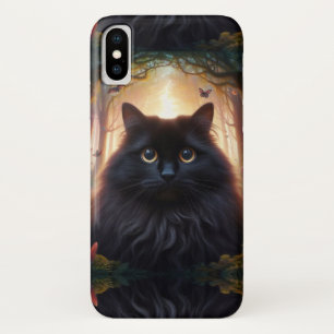 Case-Mate iPhone Case Belle Fluffy Chat Noir avec yeux or