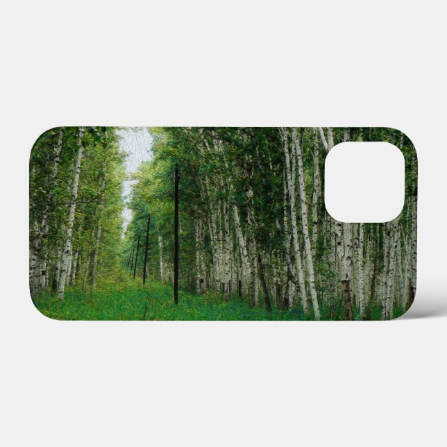 Coques Case-Mate iPhone Belle forêt de bouleaux (Verso (horizontal))
