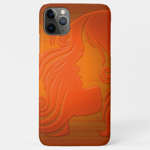 Coque iPhone 11 Pro Max Belle illustration jeune femme avec cheveux ondulé