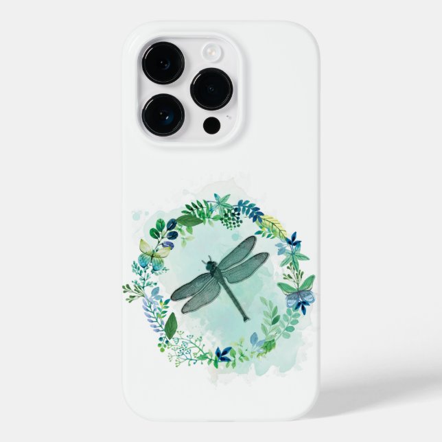 Coques Case-Mate iPhone Belle libellule Avec Frontière Florale (Verso)