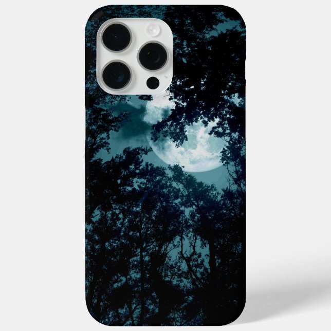 Coques Case-Mate iPhone Belle Lune qui coule avec les arbres (Verso)