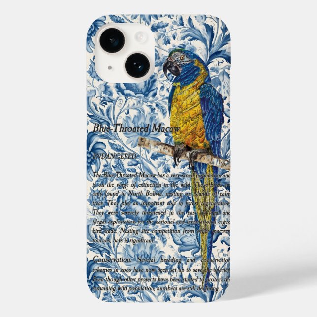 Coques Case-Mate iPhone Belle Macaw Peinte à la main en voie de disparitio (Verso)