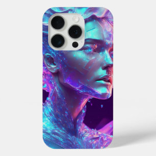 Coque Case-Mate iPhone Belle œuvre d'art IA, jolie femme de glace comme V