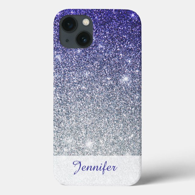 Coques Case-Mate iPhone Belle Parties scintillant bleu foncé violet Ombre  (Verso)