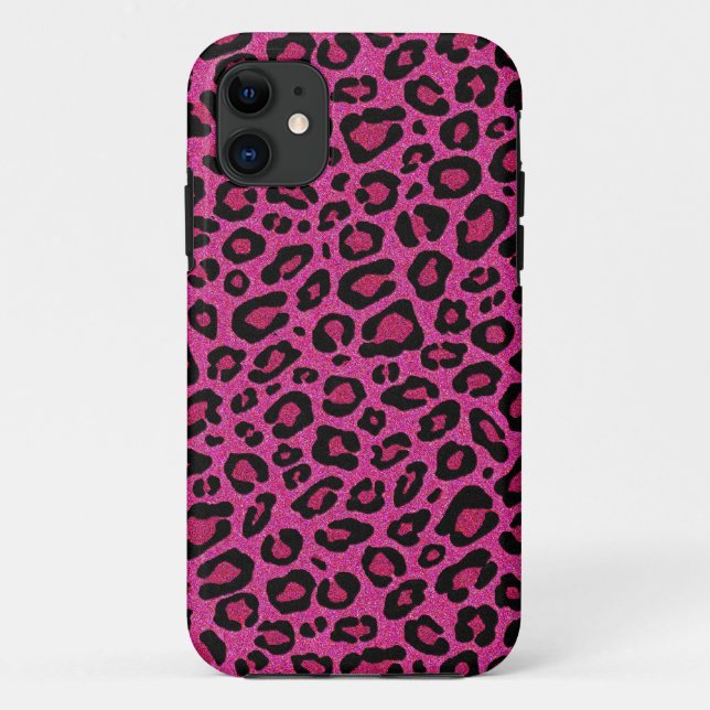 Coques Case-Mate iPhone Belle parties scintillant léopard rose chaud brill (Dos)