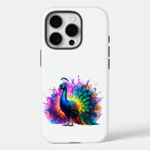 Coque iPhone 16 Pro Belle Peacock Art coloré