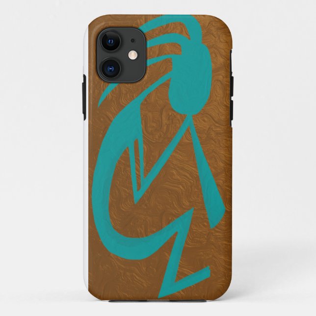 Coques Case-Mate iPhone Belle peinture Turquoise Kokopelli (Dos)