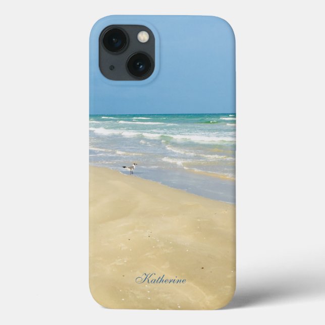 Coques Case-Mate iPhone Belle photo de plage Sandpiper Monogramme (Verso)