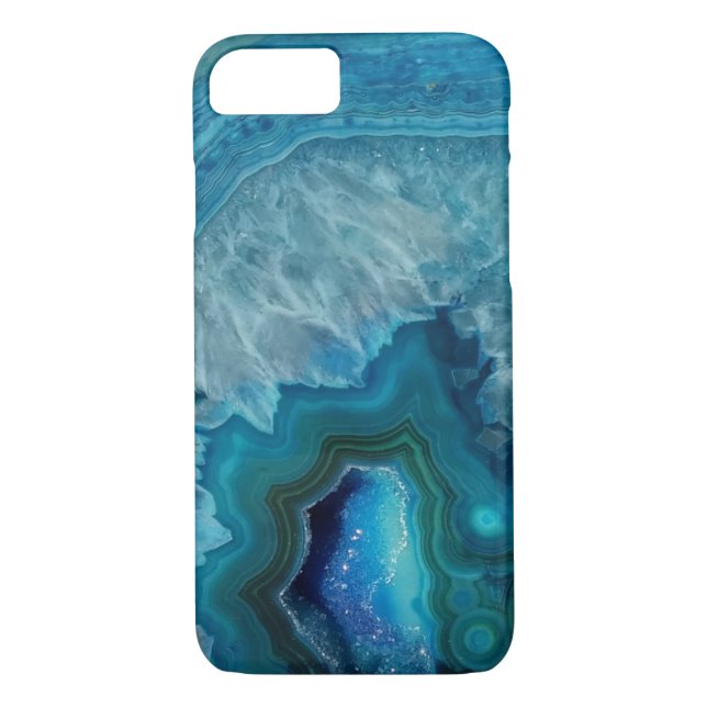Coques Case-Mate iPhone Belle Pierre d'Agate Bleu Turquoise (Dos)