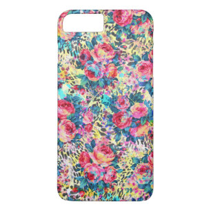 Coque Case-Mate iPhone Belle rose vintage aquarelle fleurie léopard