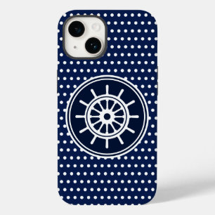 Coque Case-Mate iPhone Belle roue de bateau Maritime Bleu et Blanc