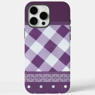 Coque iPhone 16 Pro Max Belle simple extraordinaire chic écossais violet d