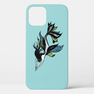 Case-Mate iPhone Case Belle Sirène Gothique Bleue Vert Encre Dessin
