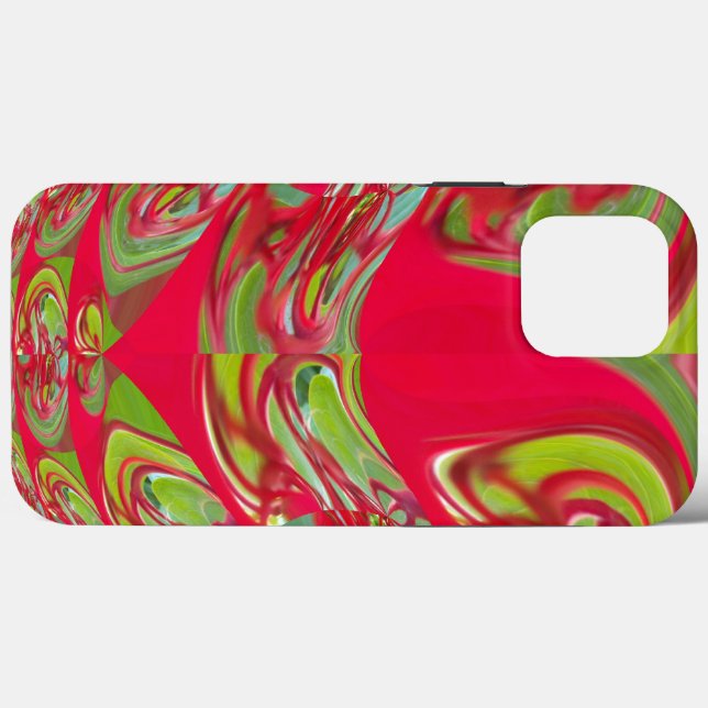 Coques Case-Mate iPhone Belle texture rouge et verte Couleur Art Abstrait (Verso (horizontal))