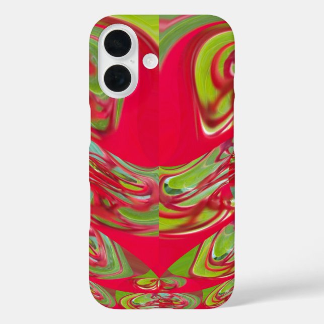 Coques Case-Mate iPhone Belle texture rouge et verte Couleur Art Abstrait (Verso)