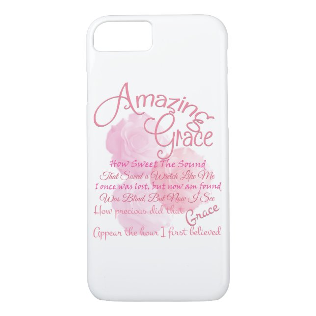 Coques Case-Mate iPhone Belle typographie de rose de rose de grâce (Dos)